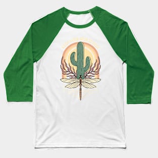 Desert Dragonfly Boho Bliss Cactus Pastel Spirit Free Magic Baseball T-Shirt